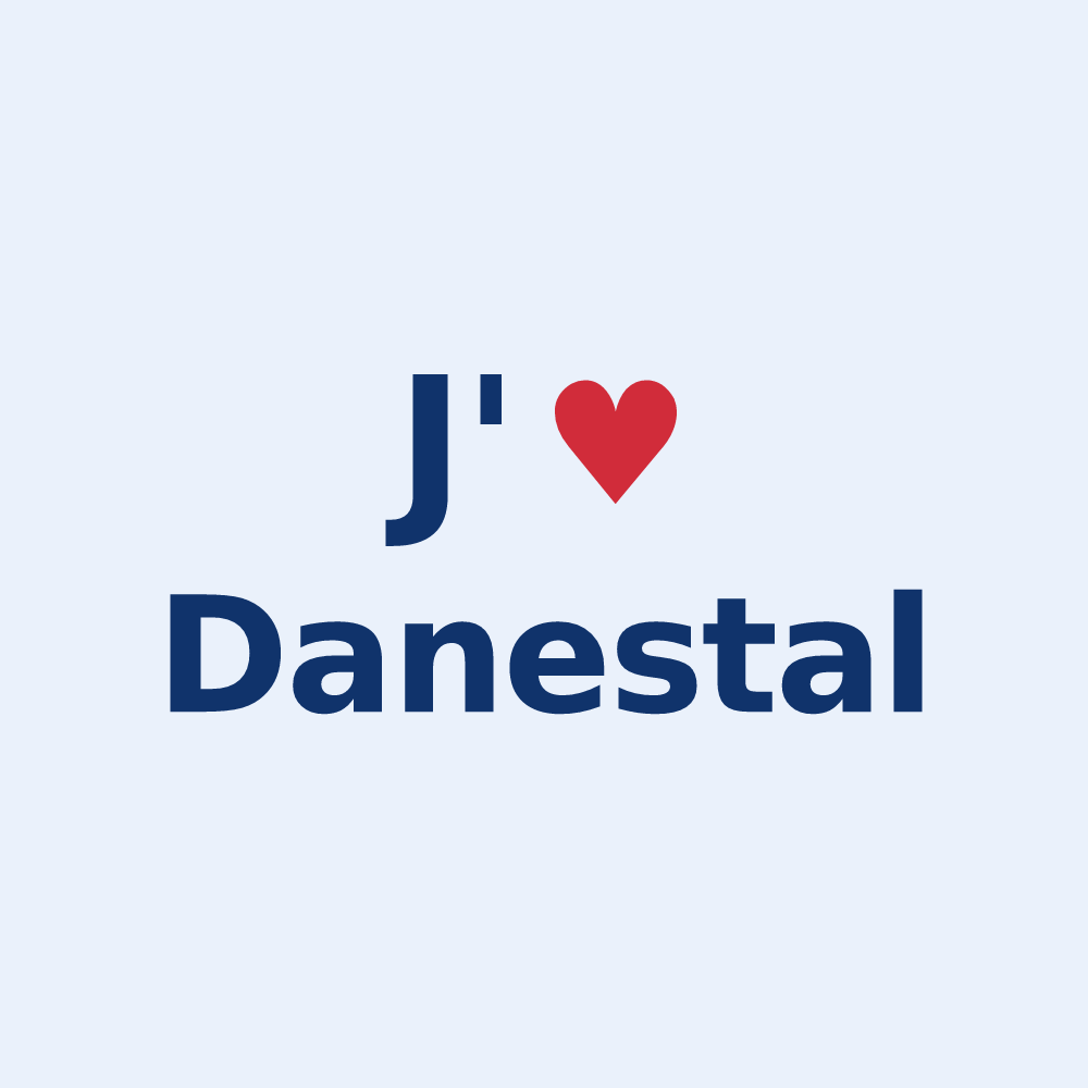 Sticker personnalisé Danestal — design J'aime Danestal