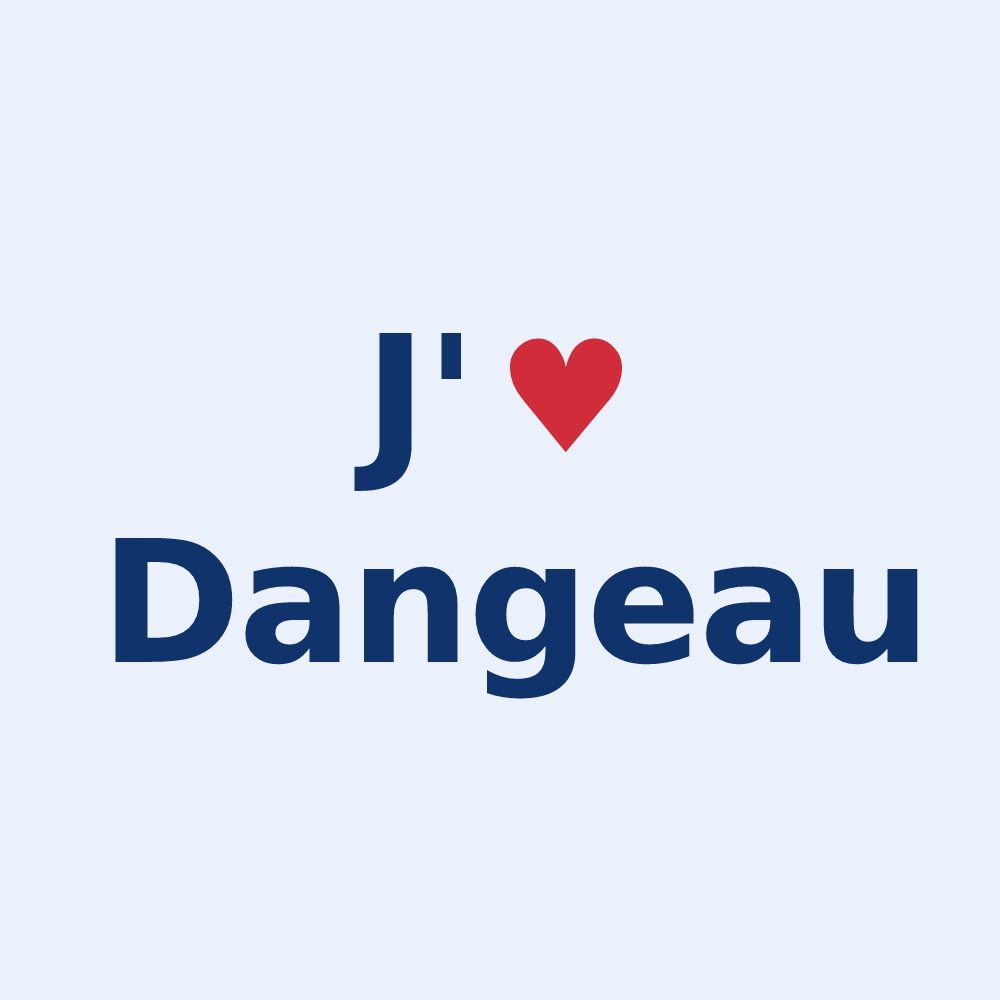 Sticker personnalisé Dangeau — design J'aime Dangeau