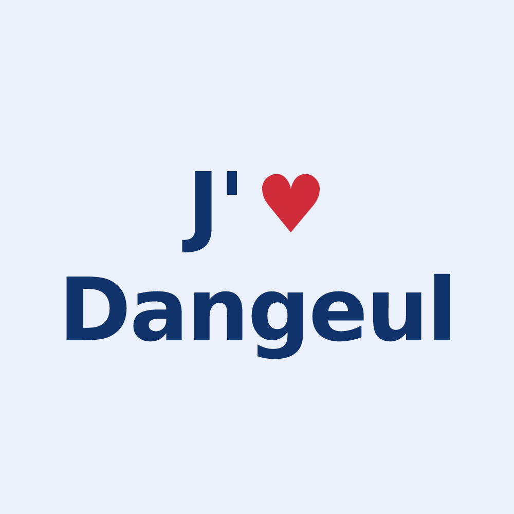Sticker personnalisé Dangeul — design J'aime Dangeul