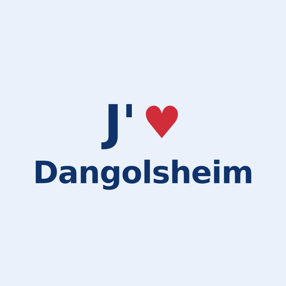 Sticker personnalisé Dangolsheim — design J'aime Dangolsheim