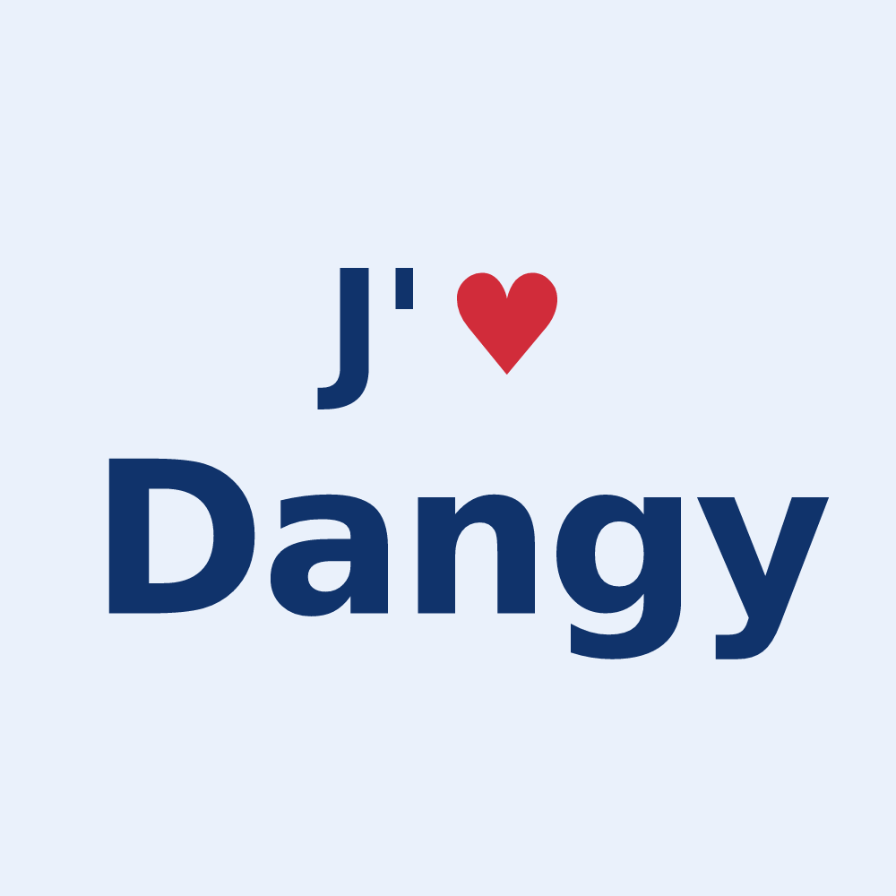 Sticker personnalisé Dangy — design J'aime Dangy