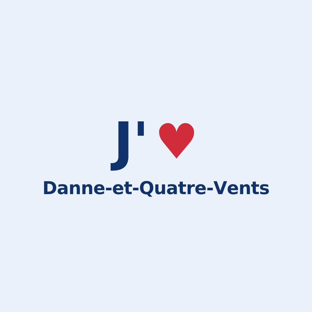 Sticker personnalisé Danne-et-Quatre-Vents — design J'aime Danne-et-Quatre-Vents
