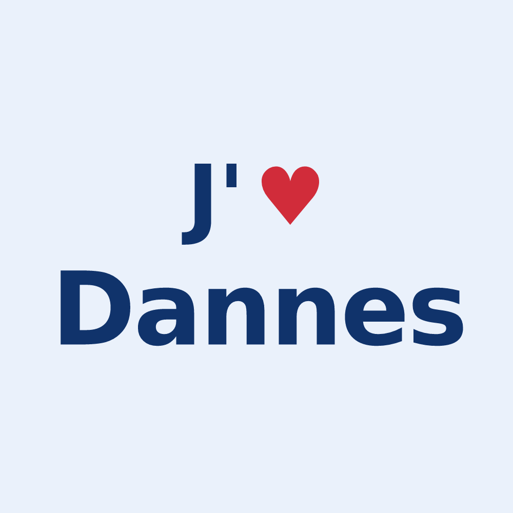 Sticker personnalisé Dannes — design J'aime Dannes