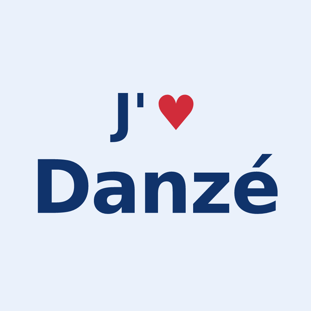 Sticker personnalisé Danzé — design J'aime Danzé
