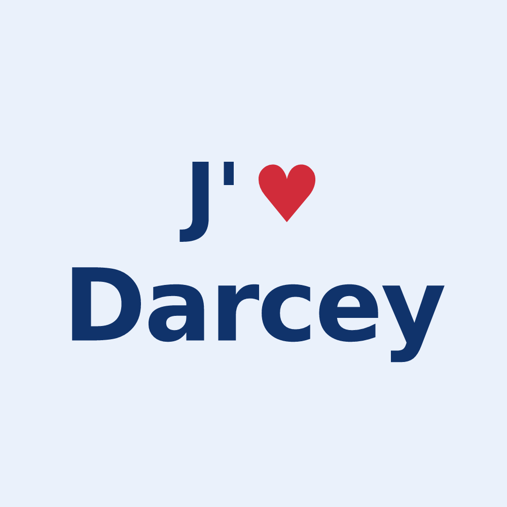Sticker personnalisé Darcey — design « J'aime Darcey » imprimé sur le sticker