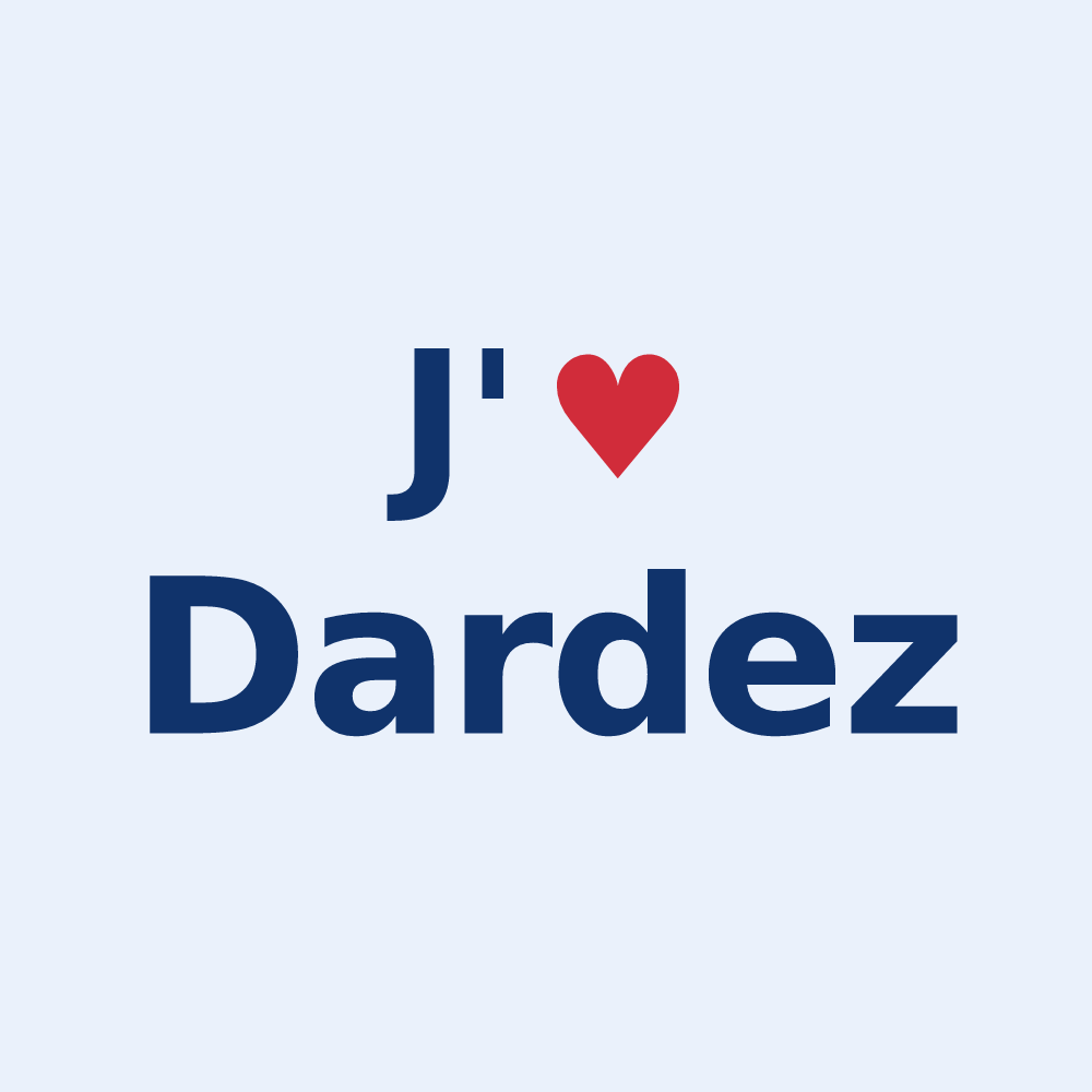 Sticker personnalisé Dardez — design J'aime Dardez