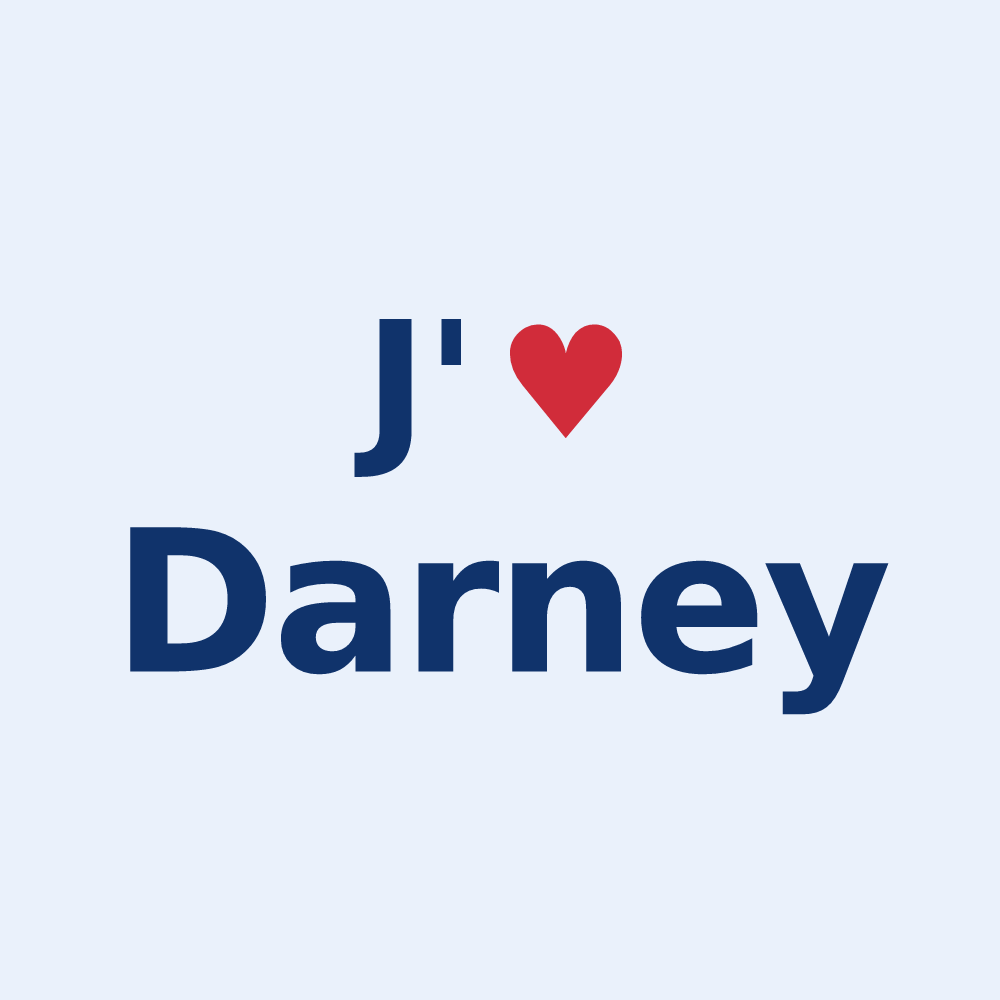 Sticker personnalisé Darney — design J'aime Darney
