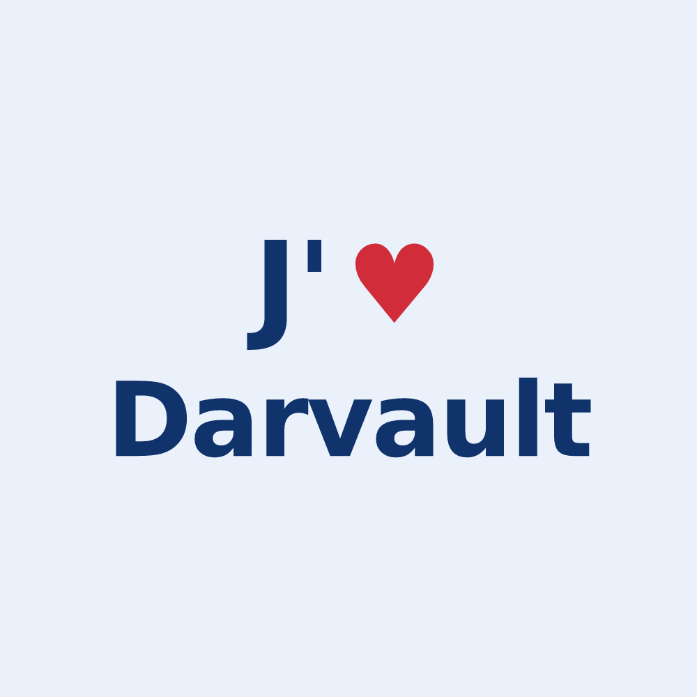 Sticker personnalisé Darvault — design J'aime Darvault