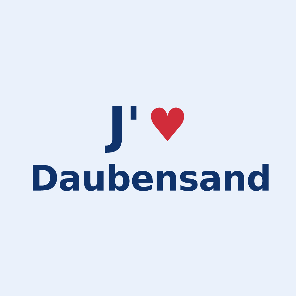 Sticker personnalisé Daubensand — design J'aime Daubensand