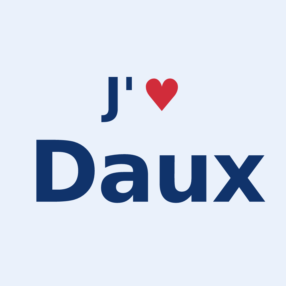 Sticker personnalisé Daux — design J'aime Daux