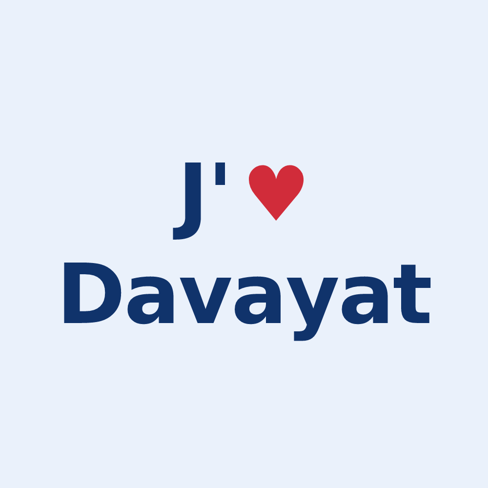 Sticker personnalisé Davayat — design « J'aime Davayat » imprimé sur le sticker