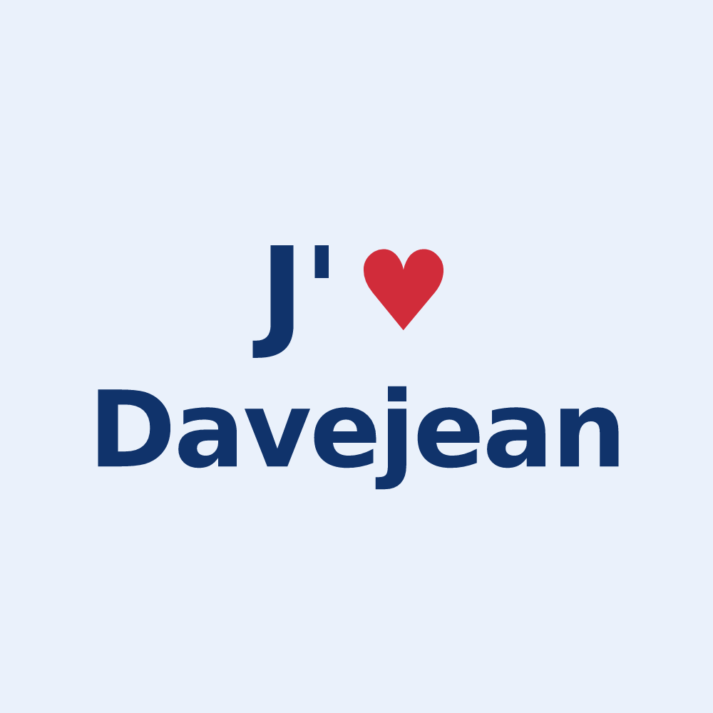 Sticker personnalisé Davejean — design J'aime Davejean