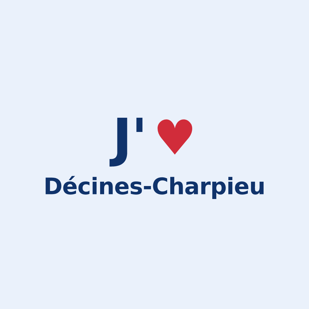 Sticker personnalisé Décines-Charpieu — design J'aime Décines-Charpieu