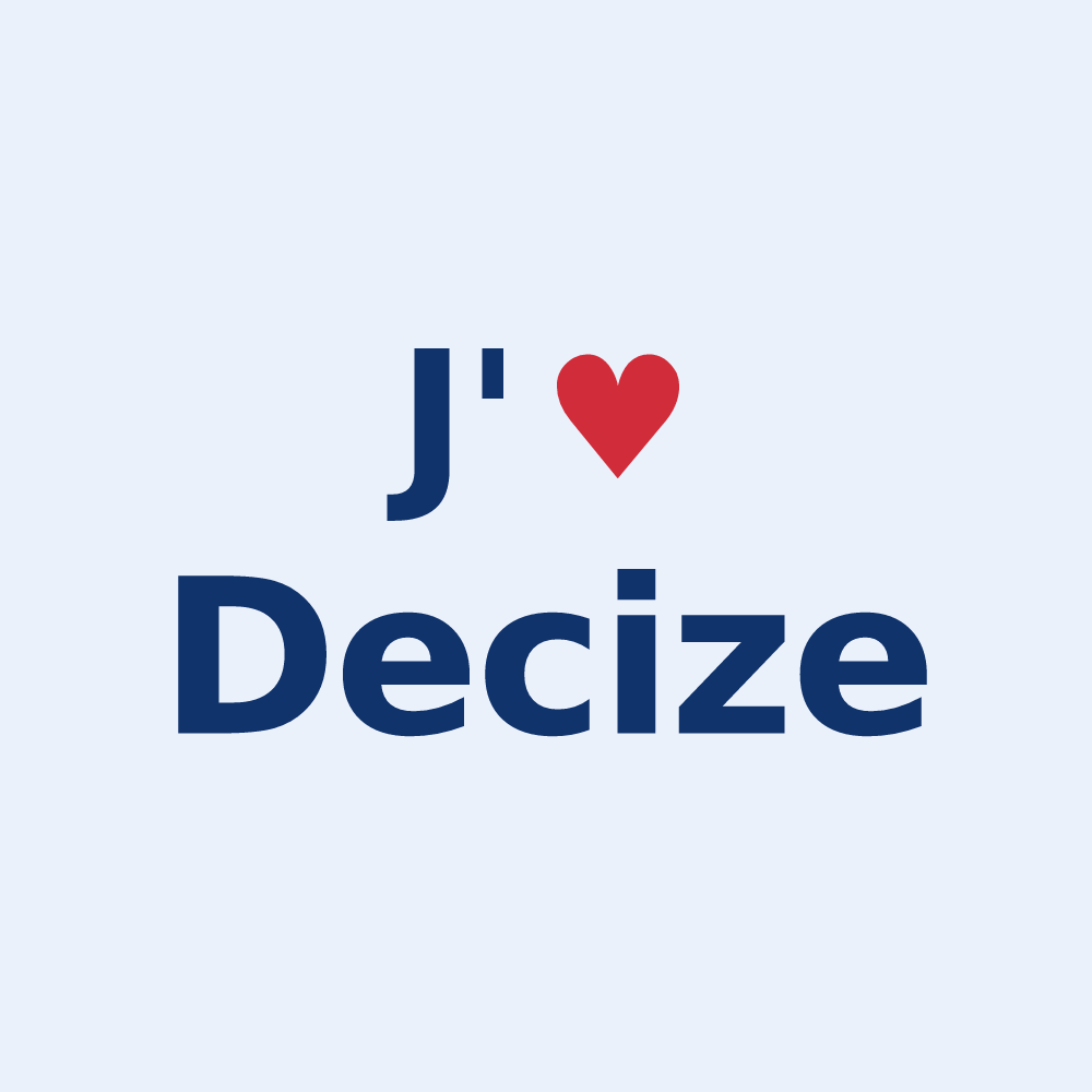 Sticker personnalisé Decize — design J'aime Decize