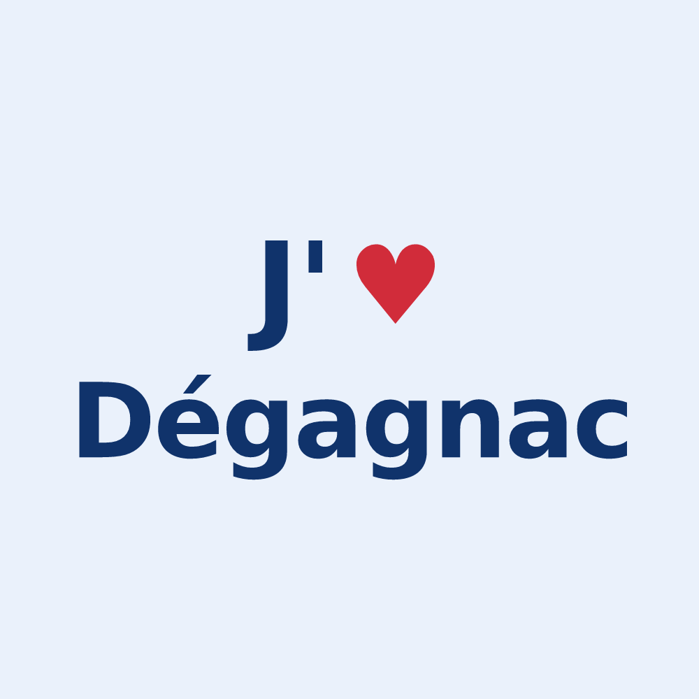 Sticker personnalisé Dégagnac — design J'aime Dégagnac