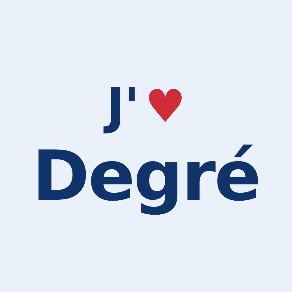 Sticker personnalisé Degré — design J'aime Degré