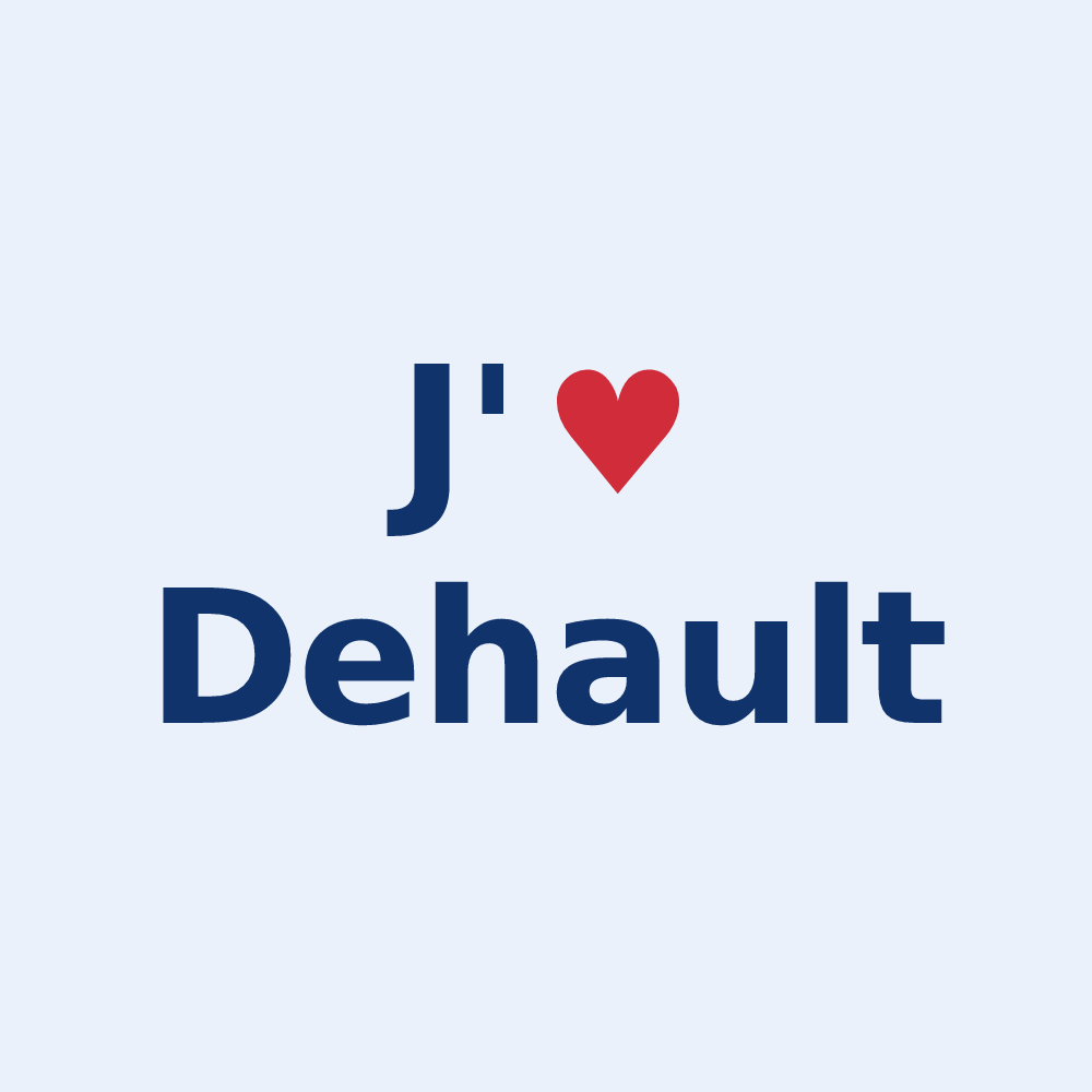 Sticker personnalisé Dehault — design J'aime Dehault