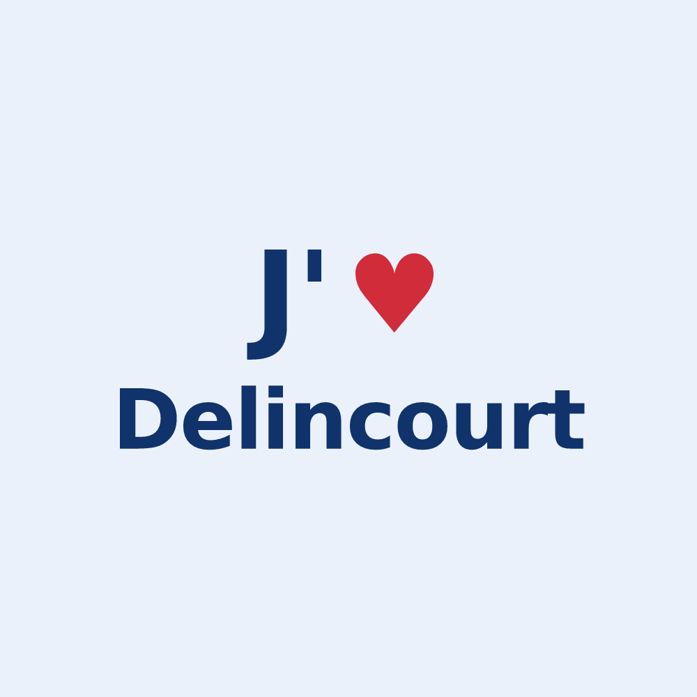 Sticker personnalisé Delincourt — design J'aime Delincourt