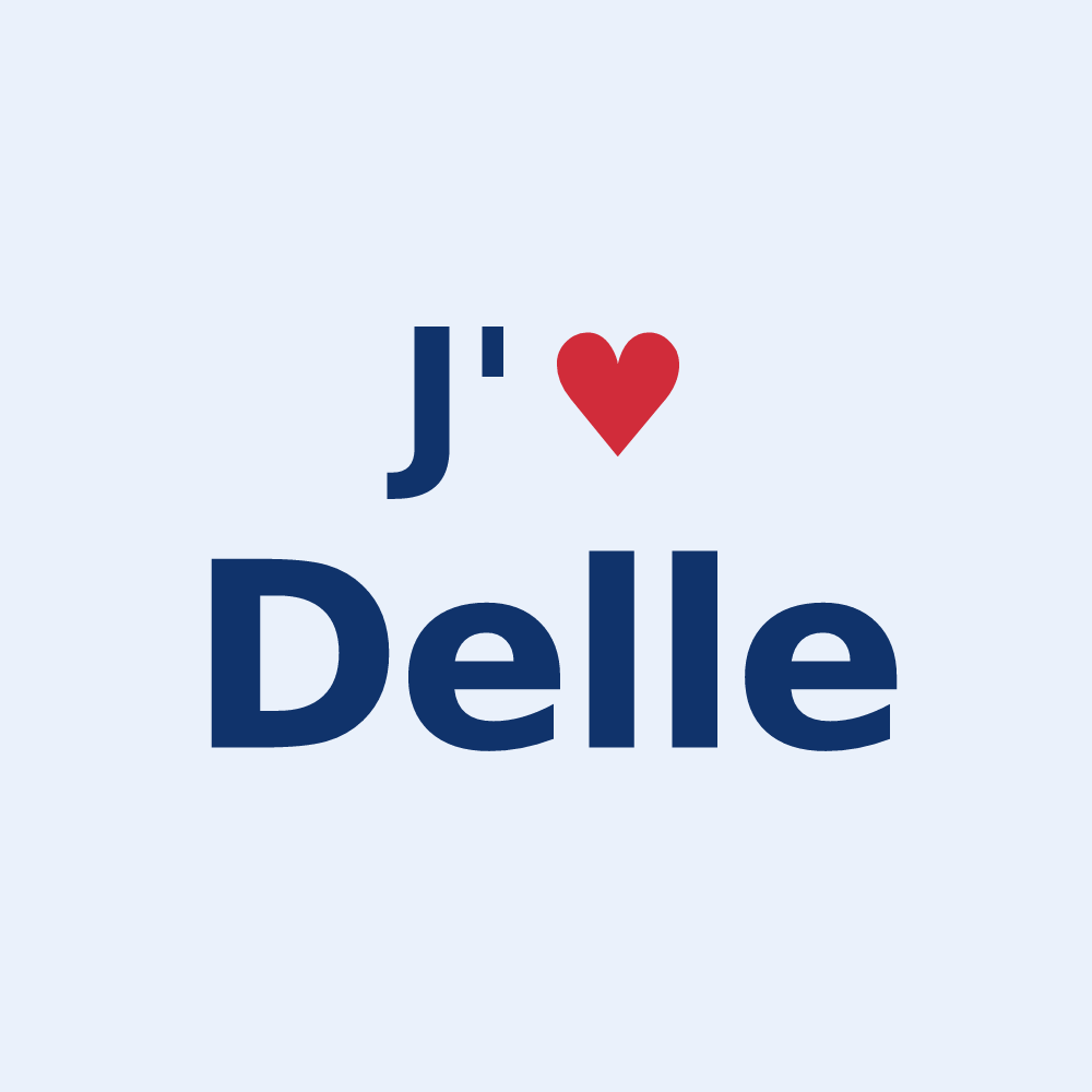 Sticker personnalisé Delle — design J'aime Delle