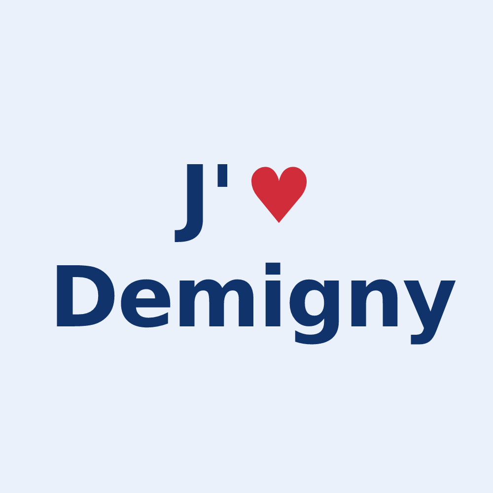 Sticker personnalisé Demigny — design J'aime Demigny