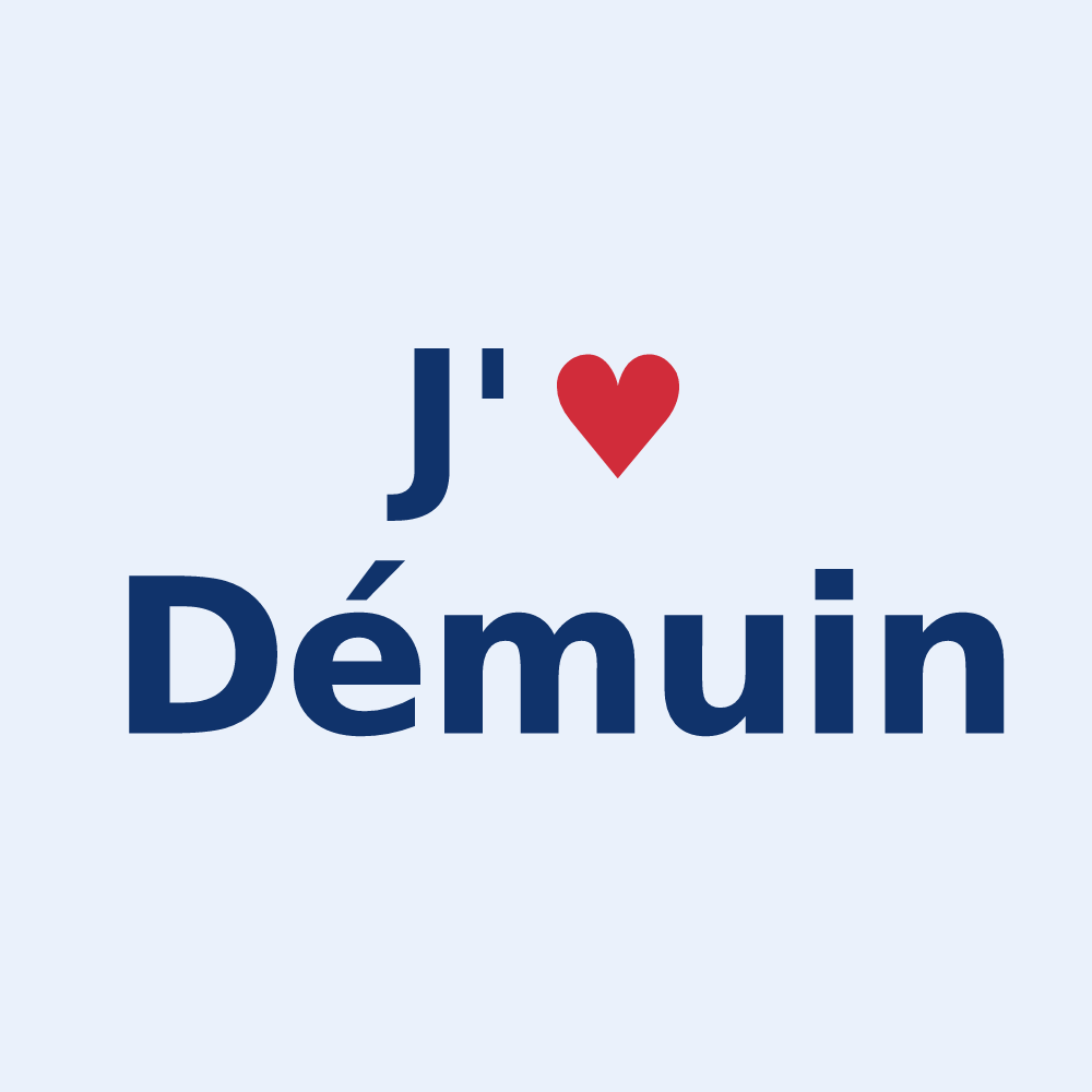 Sticker personnalisé Démuin — design J'aime Démuin