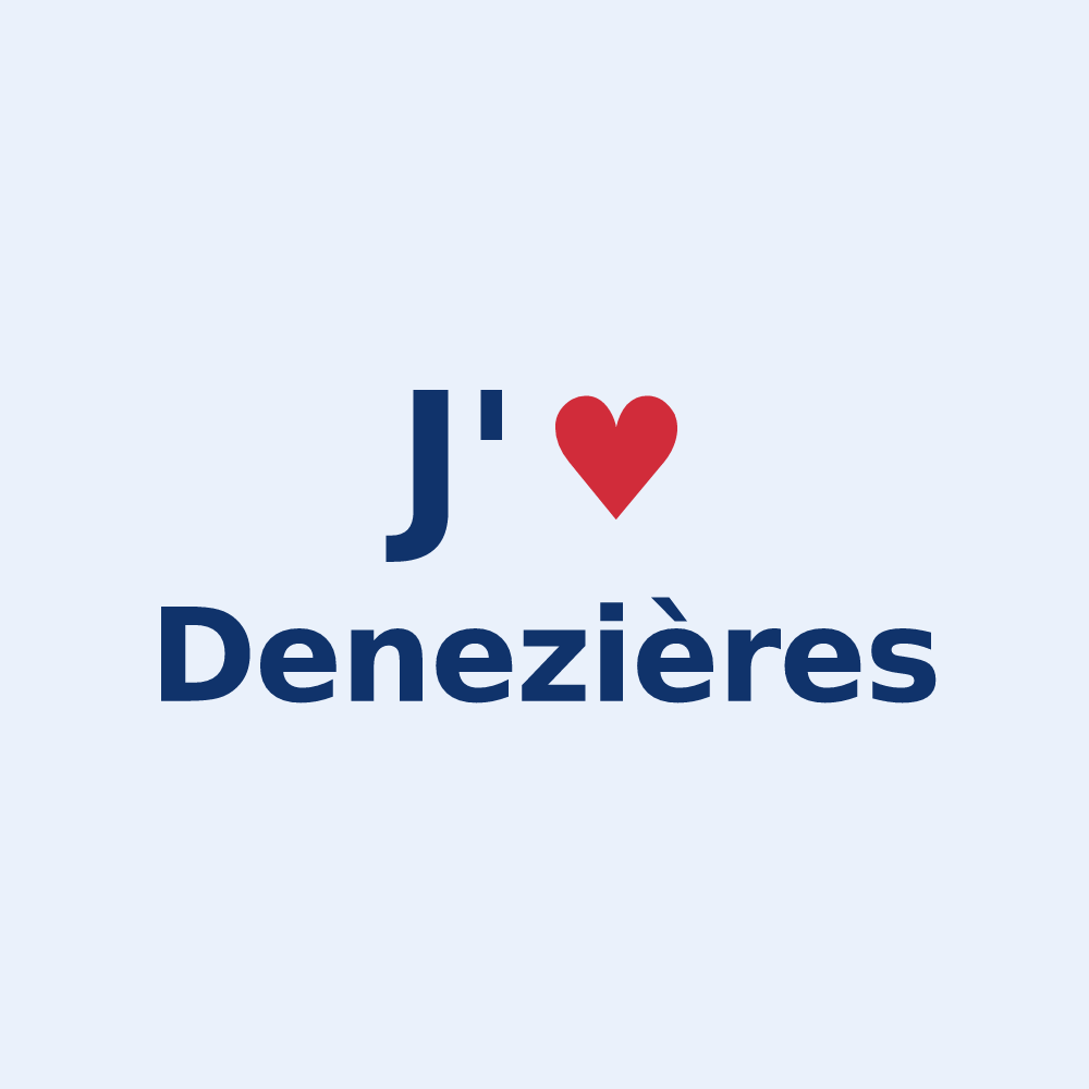 Sticker personnalisé Denezières — design J'aime Denezières