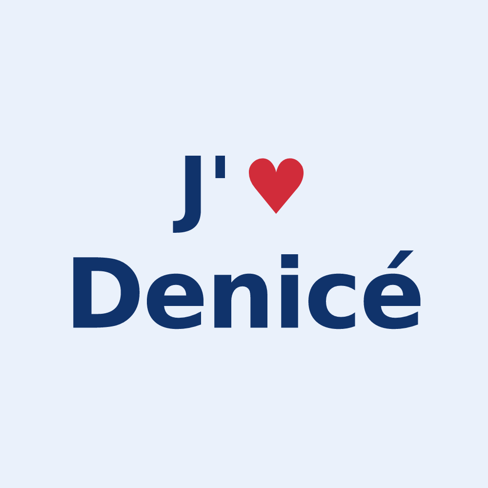 Sticker personnalisé Denicé — design J'aime Denicé