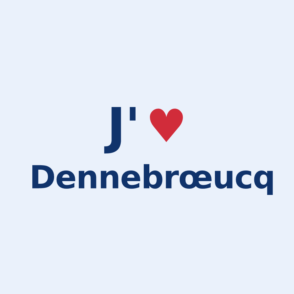 Sticker personnalisé Dennebrœucq — design J'aime Dennebrœucq