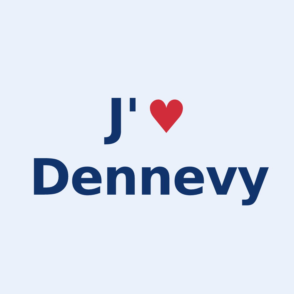 Sticker personnalisé Dennevy — design J'aime Dennevy