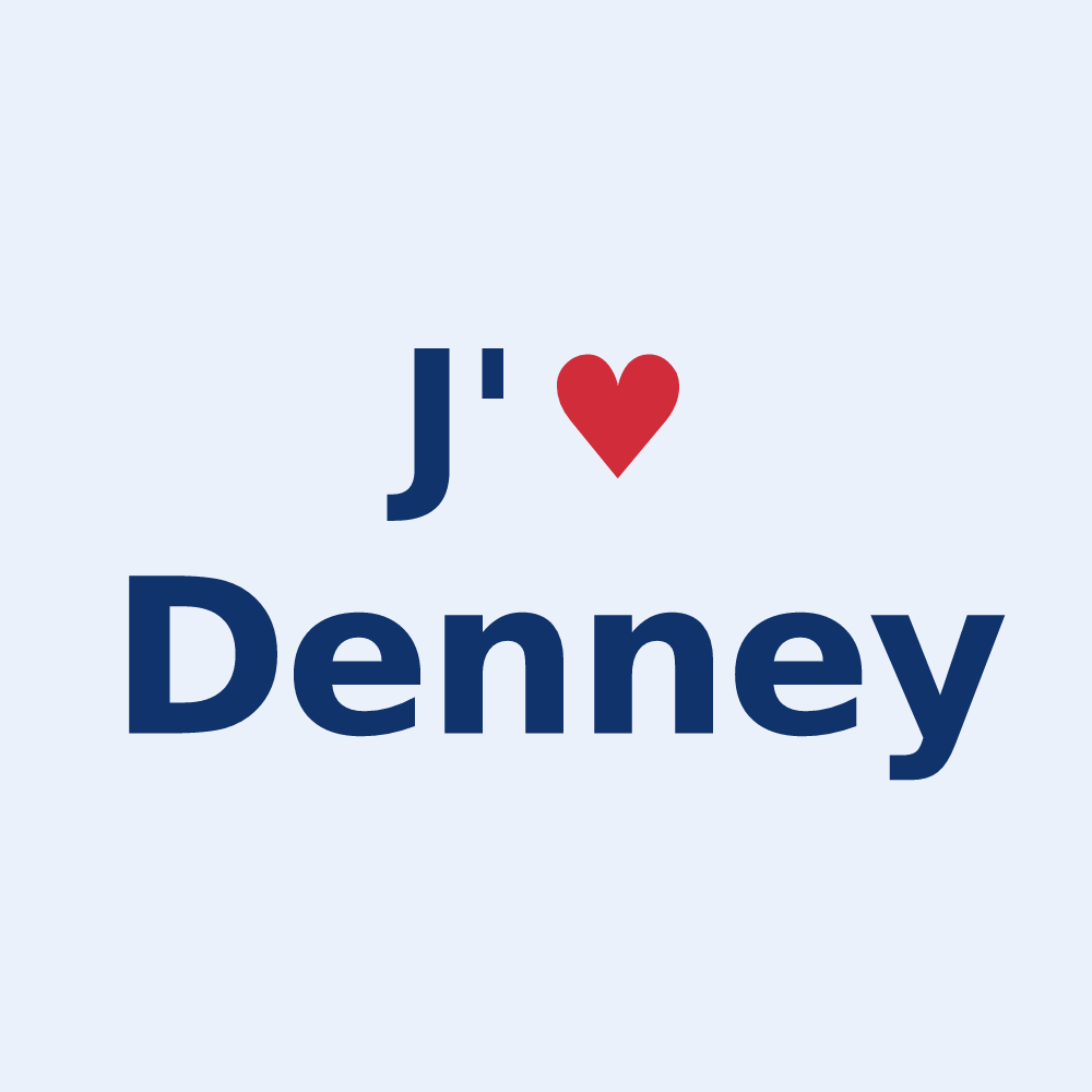Sticker personnalisé Denney — design « J'aime Denney » imprimé sur le sticker