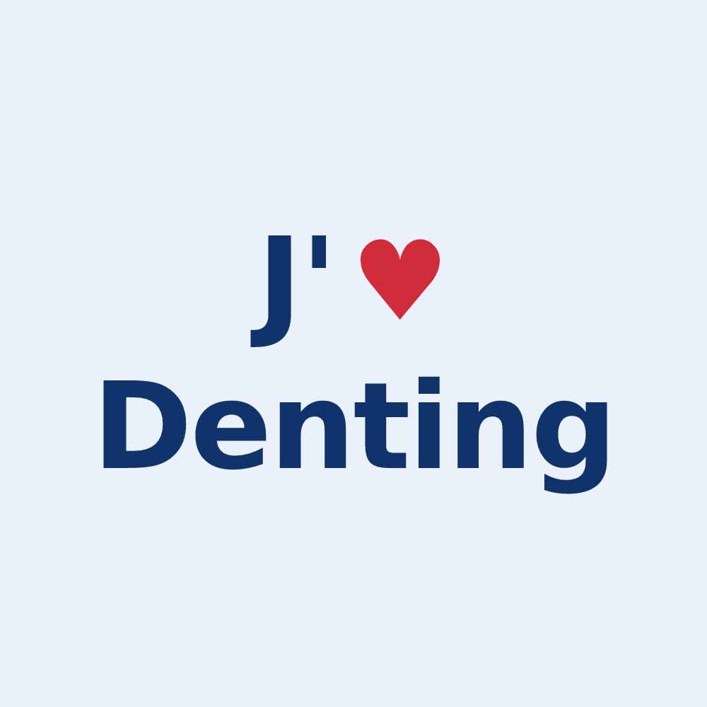 Sticker personnalisé Denting — design J'aime Denting