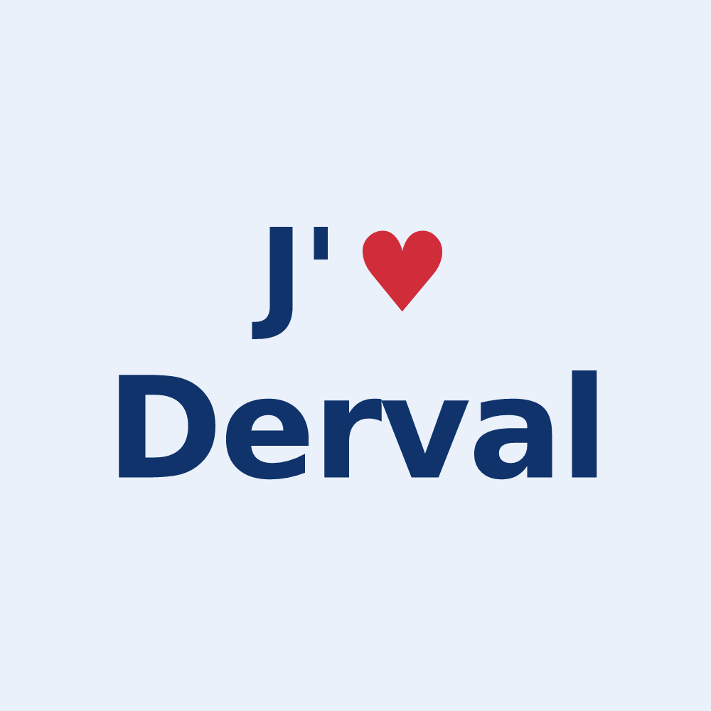 Sticker personnalisé Derval — design J'aime Derval