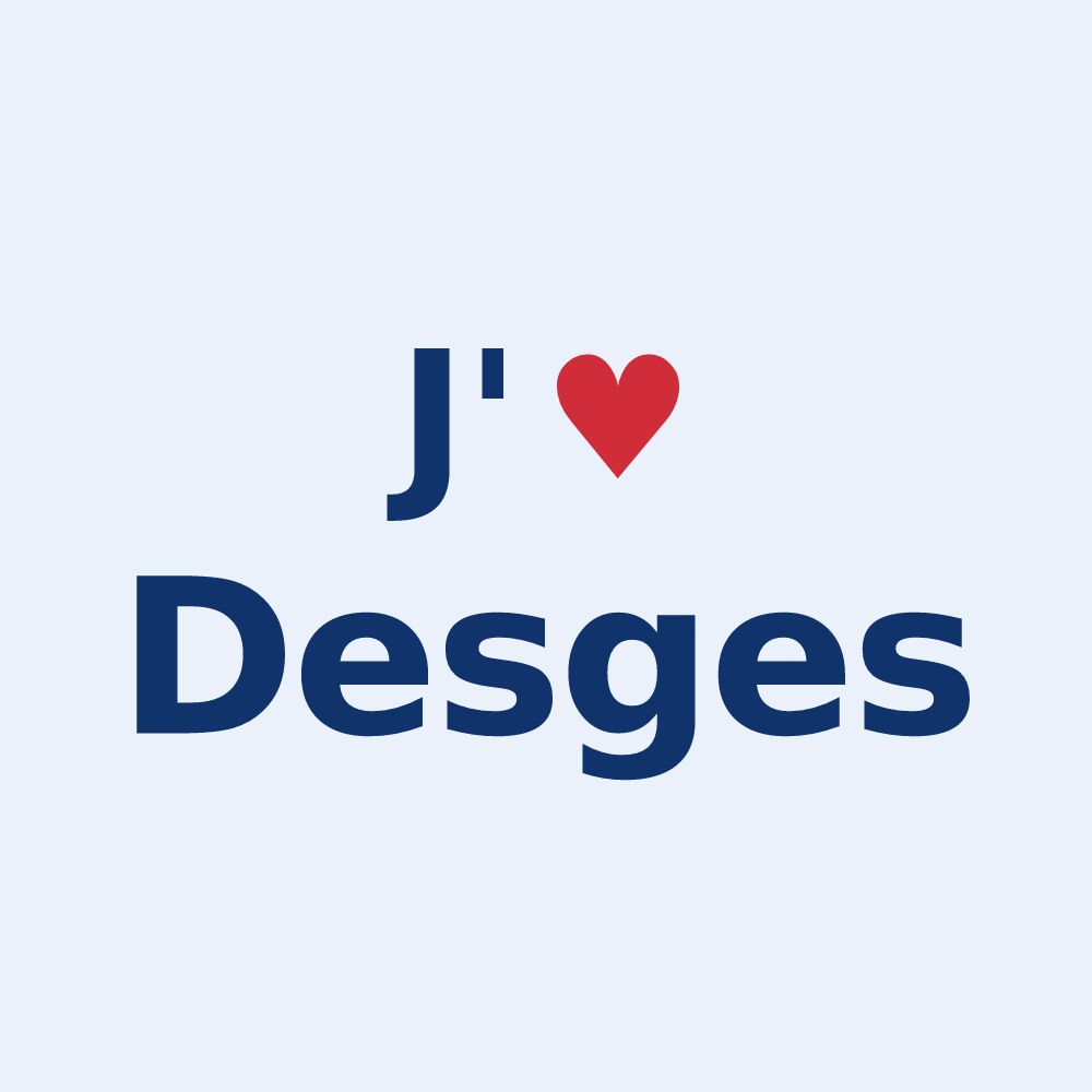 Sticker personnalisé Desges — design J'aime Desges