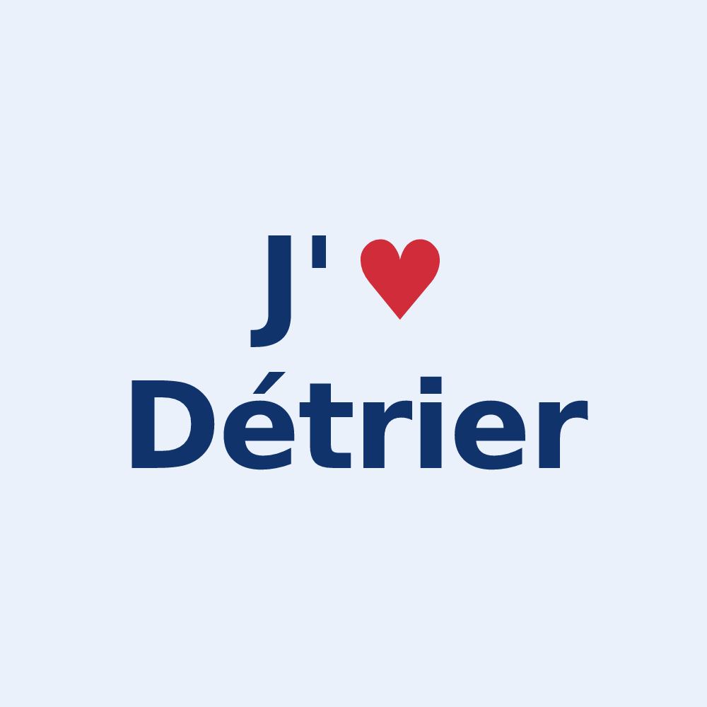 Sticker personnalisé Détrier — design J'aime Détrier