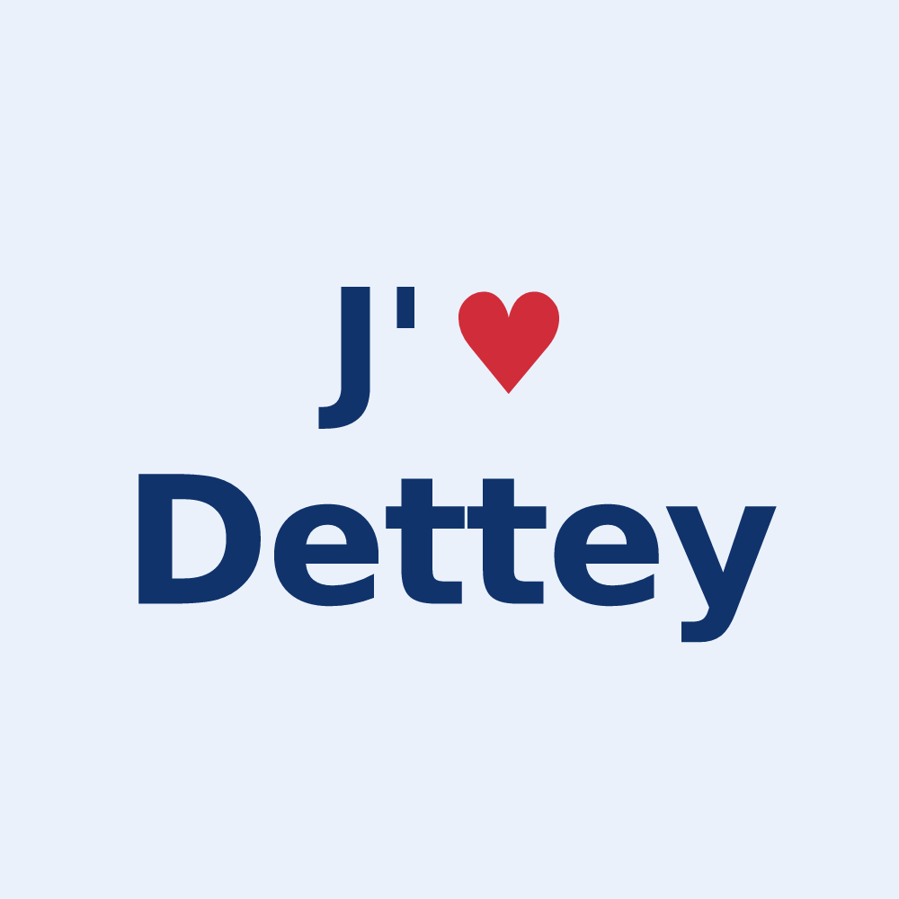Sticker personnalisé Dettey — design J'aime Dettey