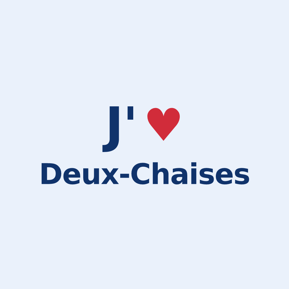 Sticker personnalisé Deux-Chaises — design J'aime Deux-Chaises