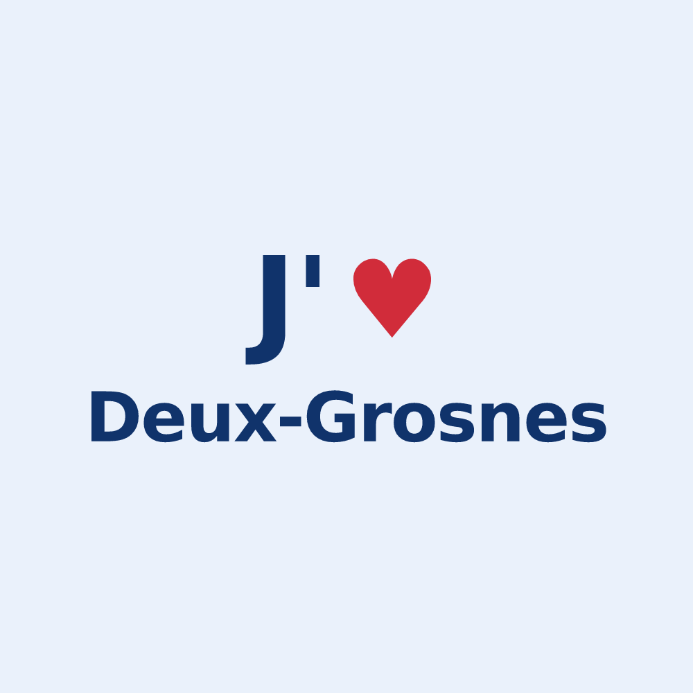 Sticker personnalisé Deux-Grosnes — design « J'aime Deux-Grosnes » imprimé sur le sticker