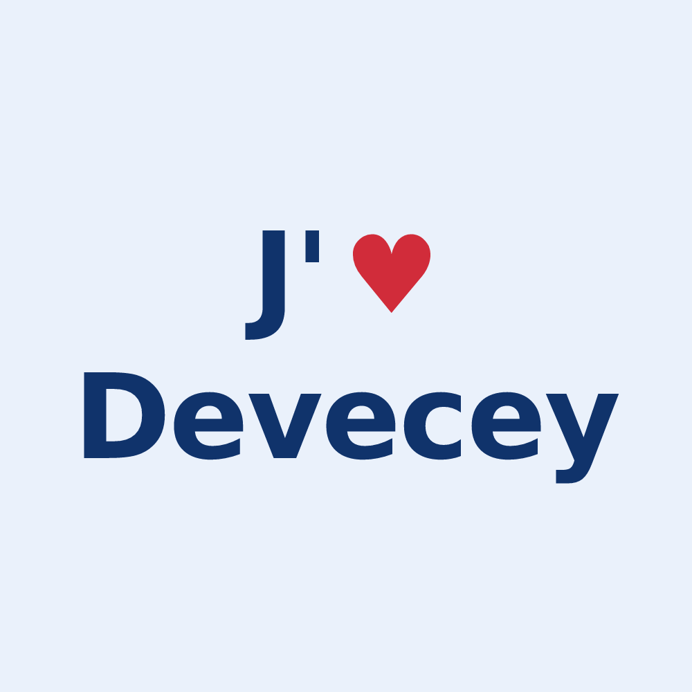 Sticker personnalisé Devecey — design J'aime Devecey