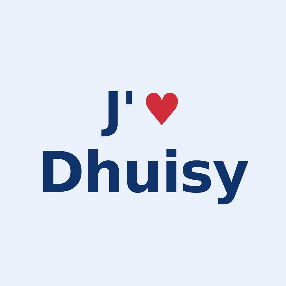 Sticker personnalisé Dhuisy — design J'aime Dhuisy