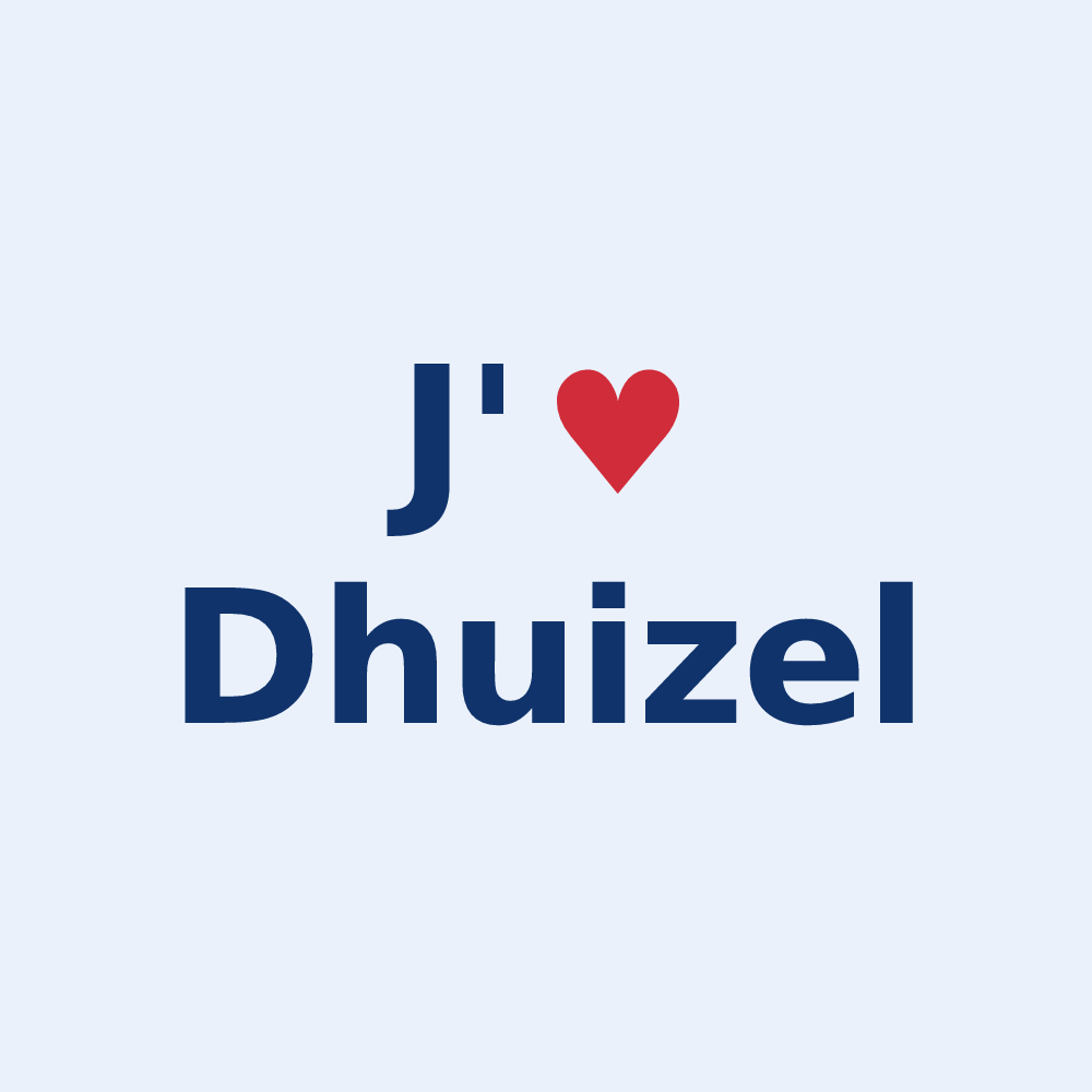 Sticker personnalisé Dhuizel — design J'aime Dhuizel