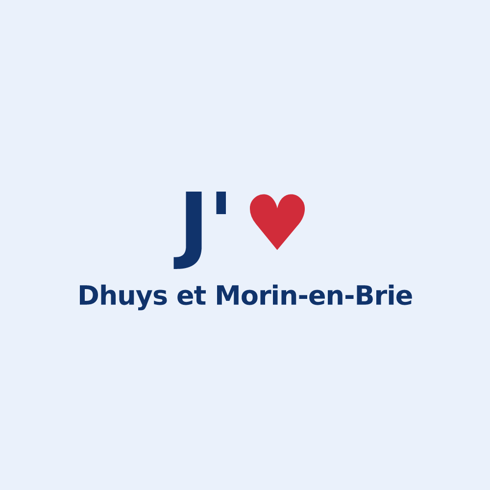 Sticker personnalisé Dhuys et Morin-en-Brie — design J'aime Dhuys et Morin-en-Brie