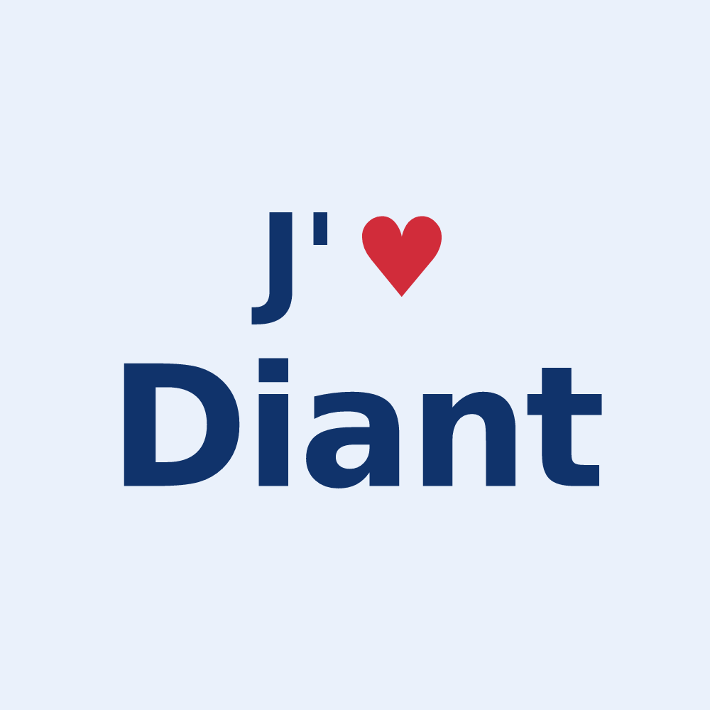 Sticker personnalisé Diant — design J'aime Diant
