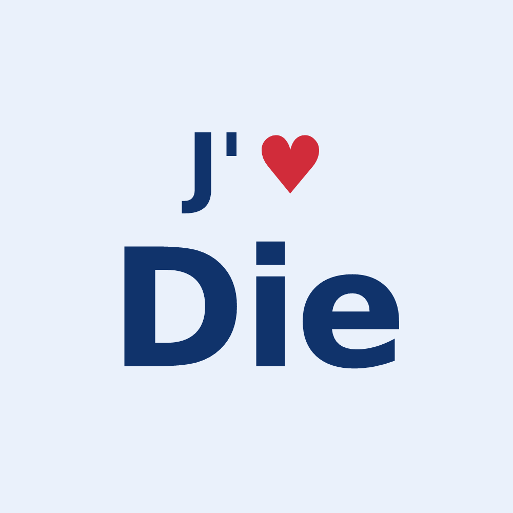 Sticker personnalisé Die — design J'aime Die