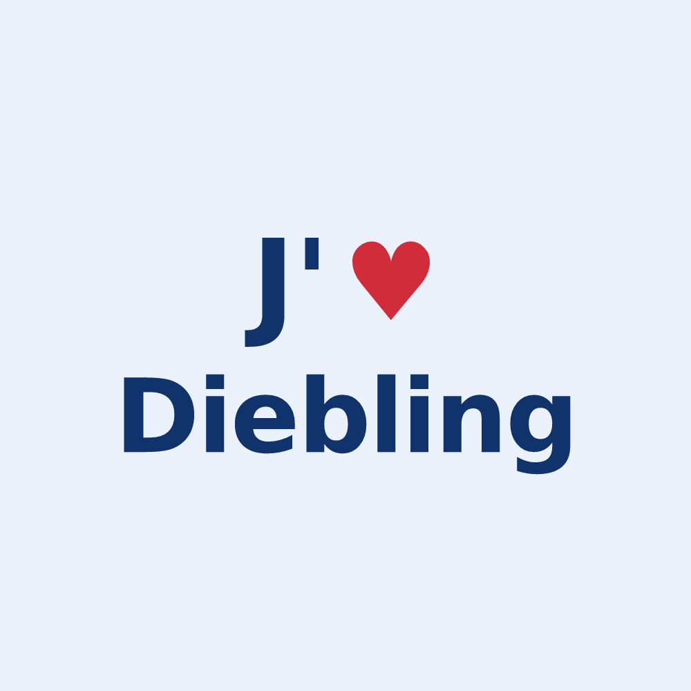 Sticker personnalisé Diebling — design J'aime Diebling