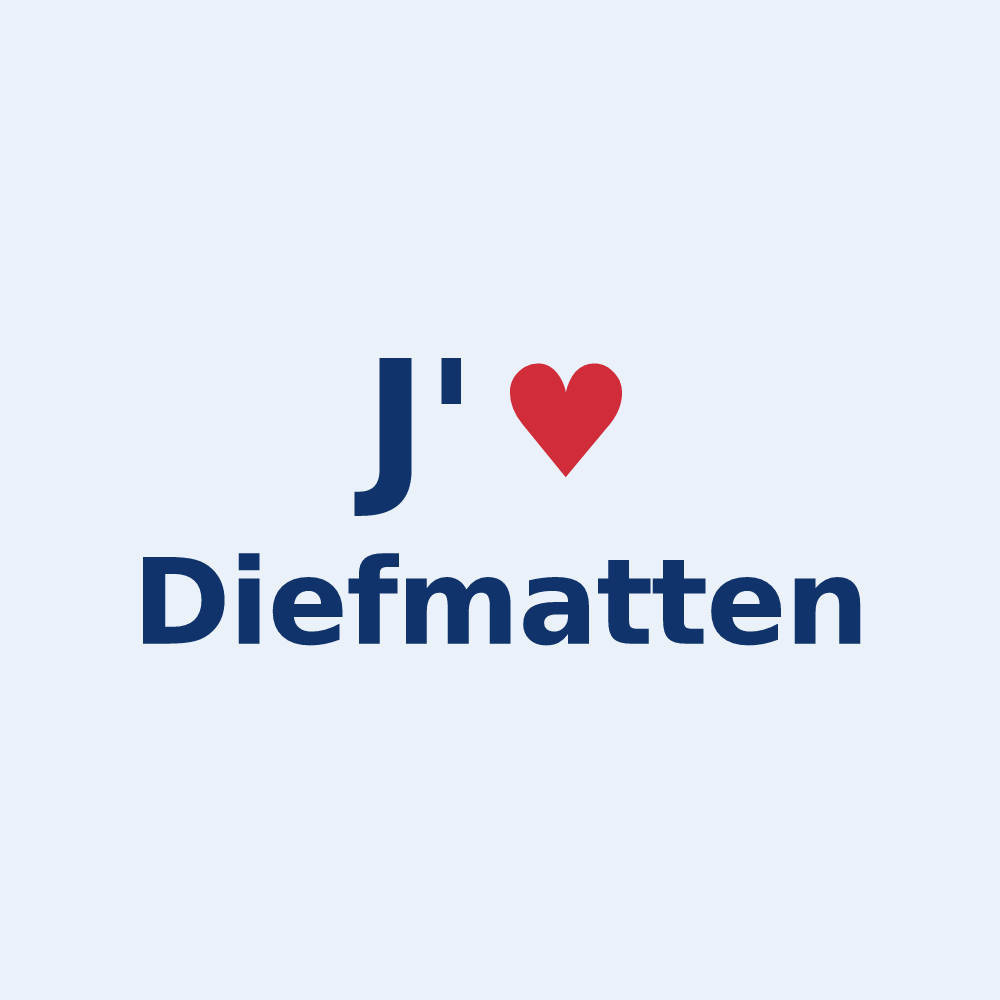 Sticker personnalisé Diefmatten — design J'aime Diefmatten
