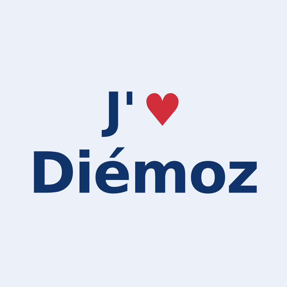 Sticker personnalisé Diémoz — design J'aime Diémoz