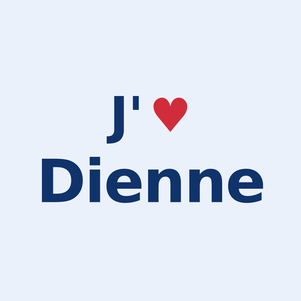 Sticker personnalisé Dienne — design J'aime Dienne