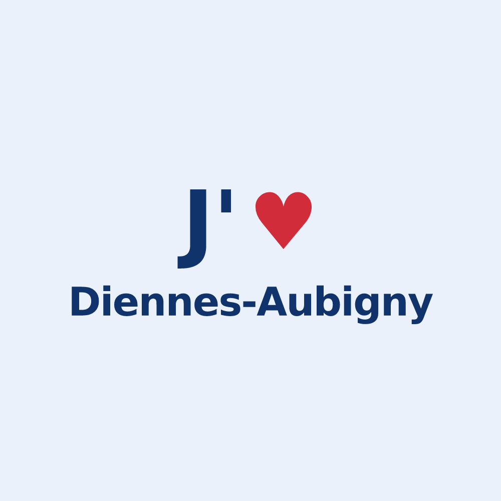 Sticker personnalisé Diennes-Aubigny — design J'aime Diennes-Aubigny