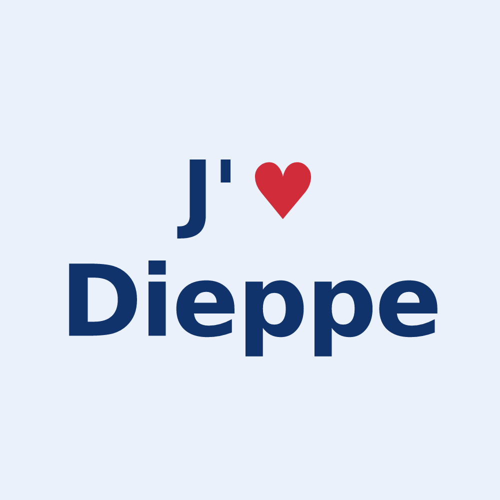 Sticker personnalisé Dieppe — design J'aime Dieppe