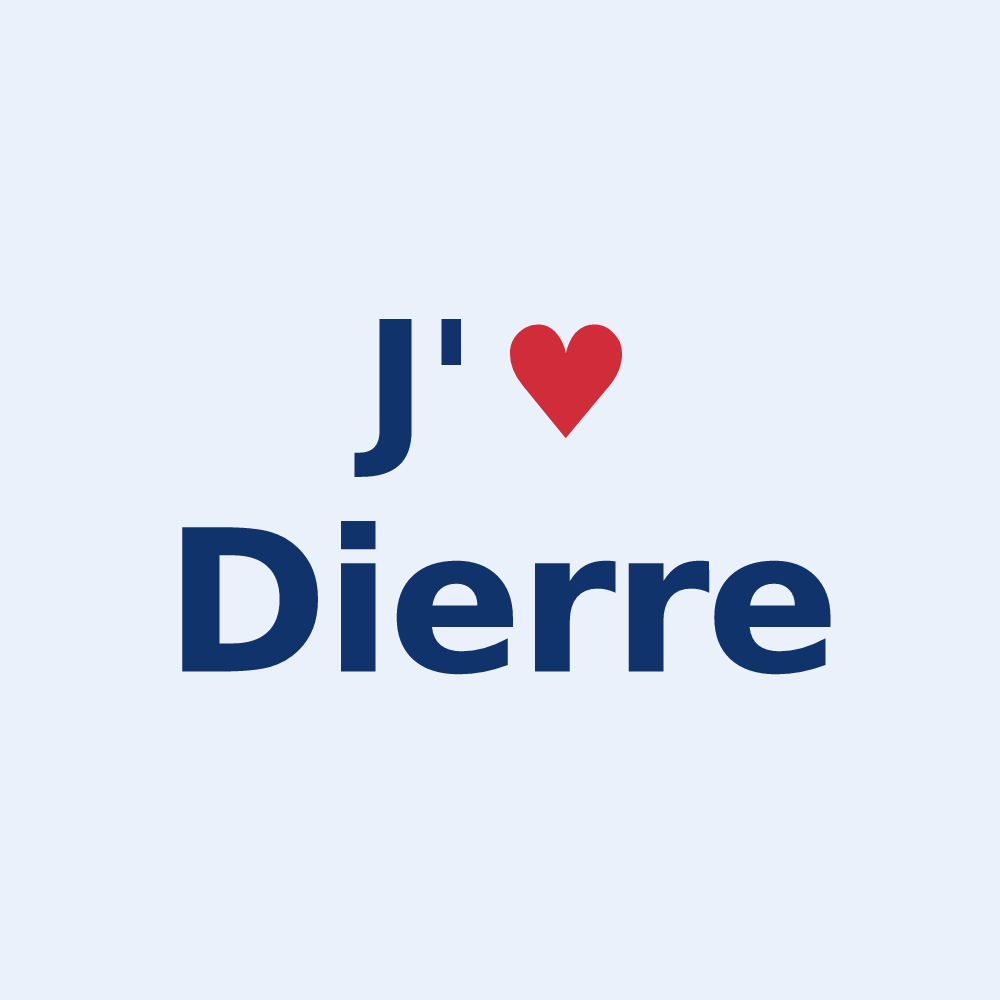Sticker personnalisé Dierre — design « J'aime Dierre » imprimé sur le sticker